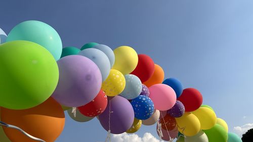 Low angle view of balloons