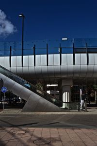View of street light against blue sky