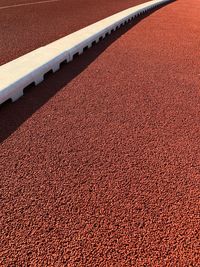 High angle view of curb on running track