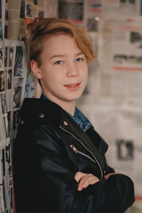 Portrait of boy looking away