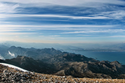 Scenic view of mountains against sky