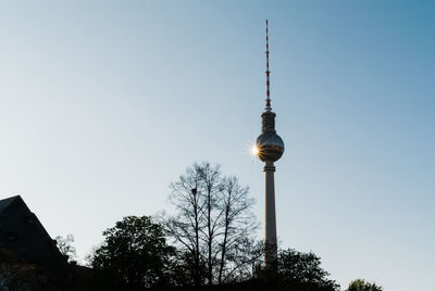 Low angle view of tower against sky