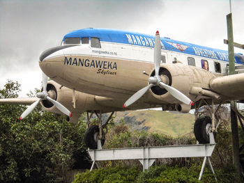 Airplane flying in museum