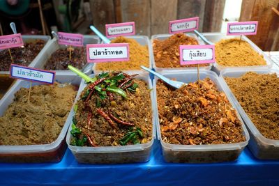 Close-up of food for sale at market stall