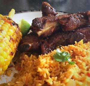 Close-up of food in plate