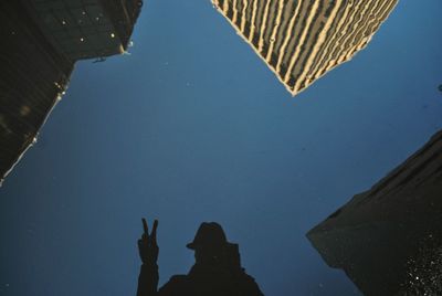 Low angle view of modern building against sky