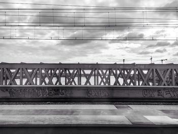 Bridge over river against sky