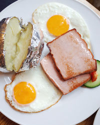 Close-up of food served in plate