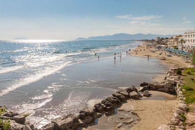 Scenic view of beach against sky