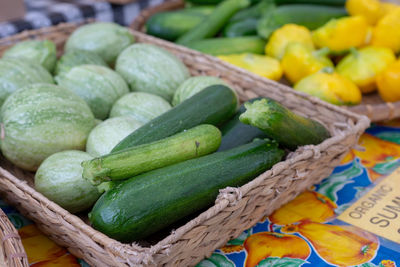 High angle view of vegetables for sale in market
