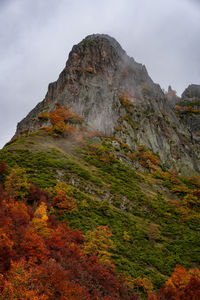 Mountain in autumn in picos de europa national park in puerto de panderrueda viewpoint, spain