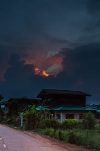 Houses at sunset