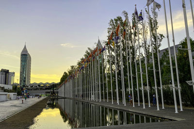 Panoramic view of buildings against cloudy sky