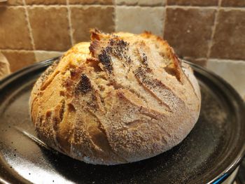 High angle view of dessert in plate