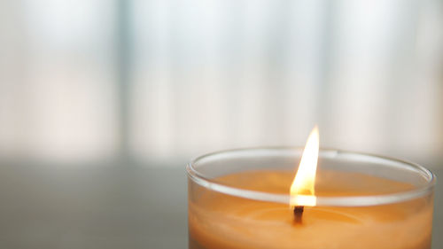 Close-up of tea candle