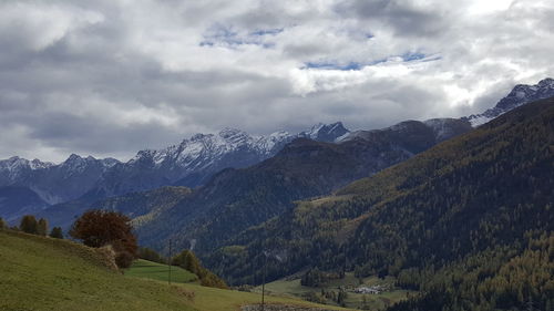 Scenic view of mountains against sky