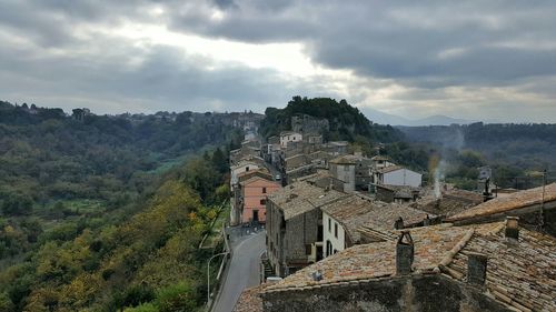 View of landscape against cloudy sky