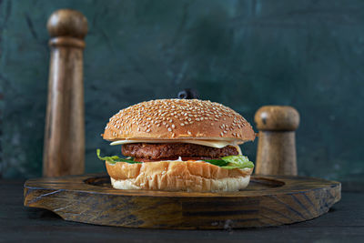 Close-up of bread on table