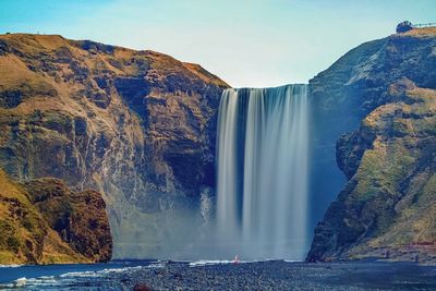 Scenic view of waterfall