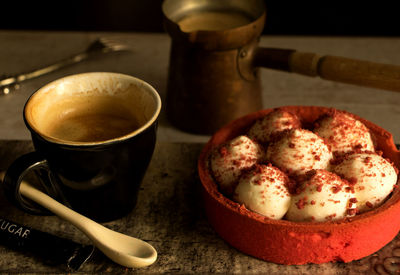 Close-up of coffee on table