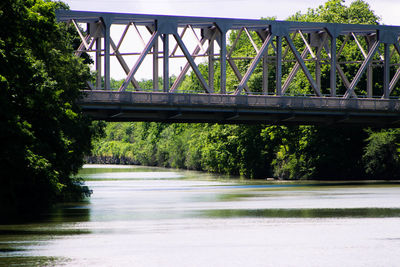 Bridge over road against sky