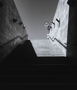 Low angle view of stairs against building