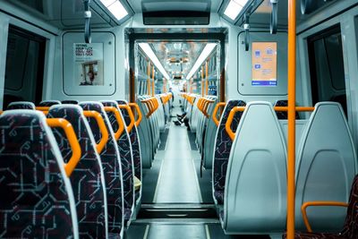 Empty seats in train