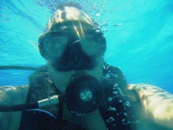 Young woman in water