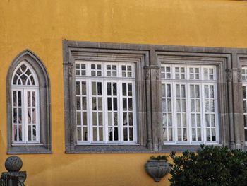 Closed door of building