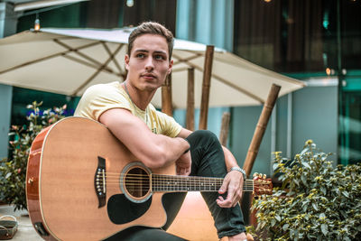 Young man playing guitar