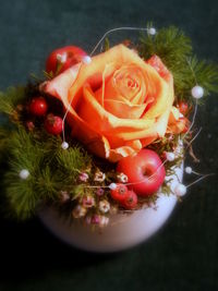 Close-up of christmas decorations on table