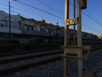 Railroad tracks against sky