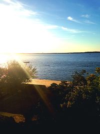 Scenic view of sea at sunset