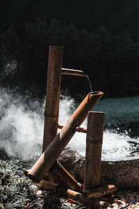 High angle view of rusty metal