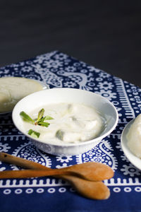 Close-up of meal served in bowl