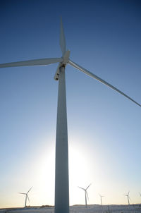 Low angle view of wind turbine