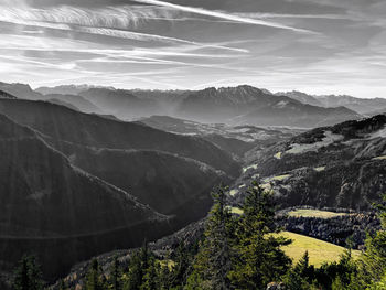 Scenic view of mountains against sky