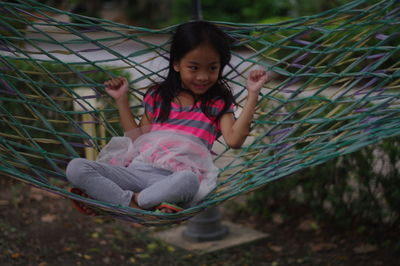 Cute girl playing outdoors