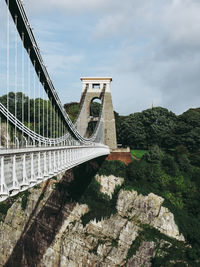 View of bridge against cloudy sky