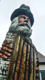 Low angle view of statue against clear sky