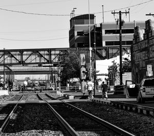 Railroad tracks against sky