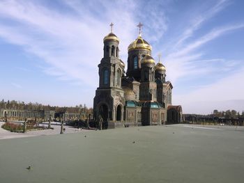 View of historic building against sky in city