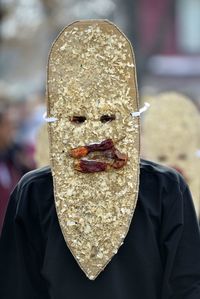 Close-up of man wearing mask at carnival