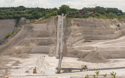 Limestone mining from a limestone quarry and a chalk pit