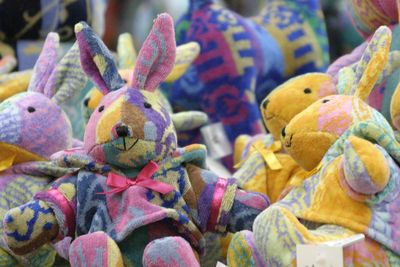 Close-up of toys in market