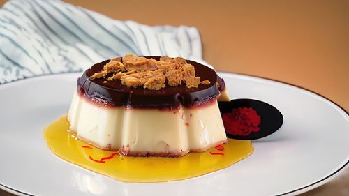 Close-up of dessert in plate