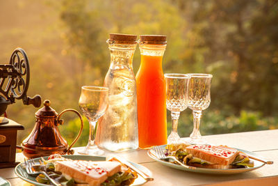 Close-up of food on table