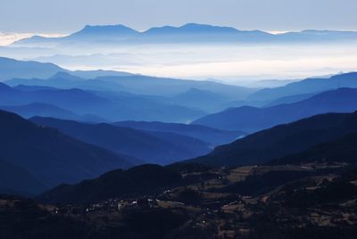 Scenic view of mountain village