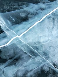 Full frame shot of frozen water
