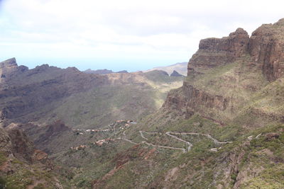 Rugged landscape of tenerife, road to masca